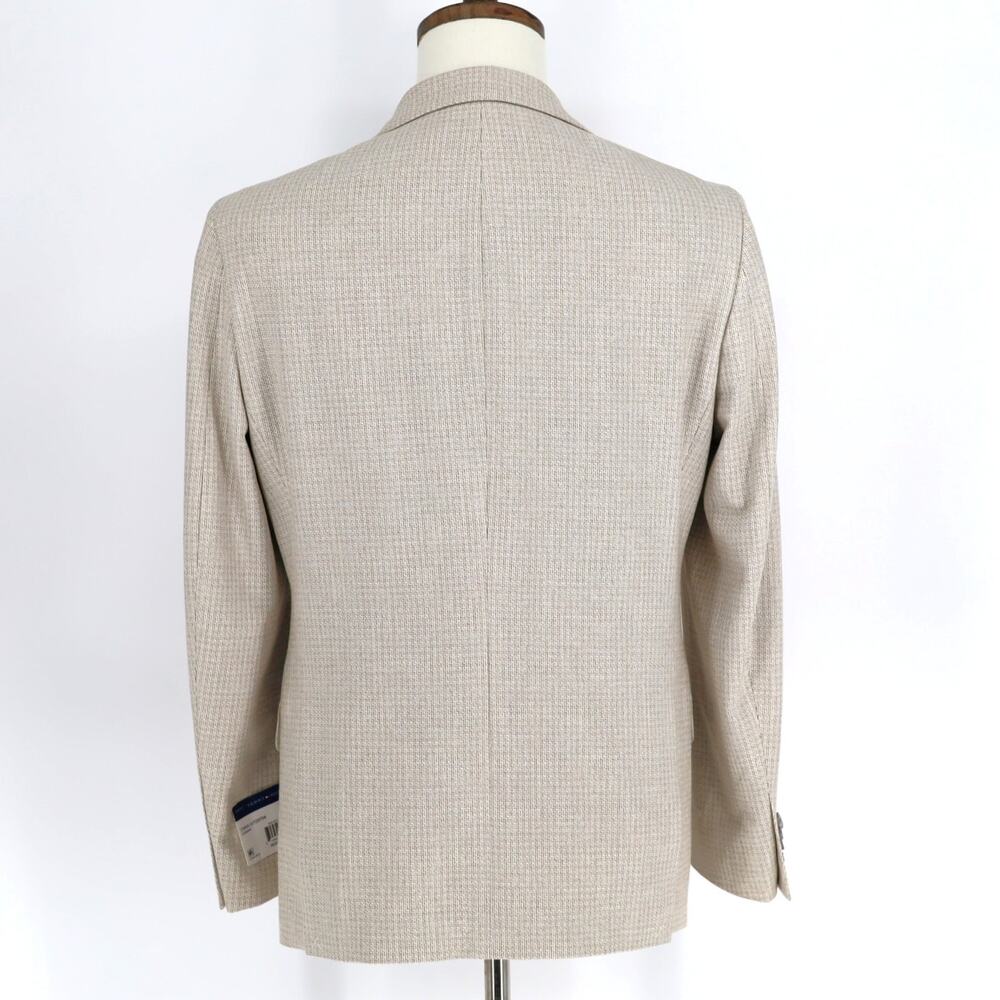 Tommy Hilfiger Men's White/Tan Check Conrad Modern-Fit Suit Blazer Size 44S - Picture 6 of 12